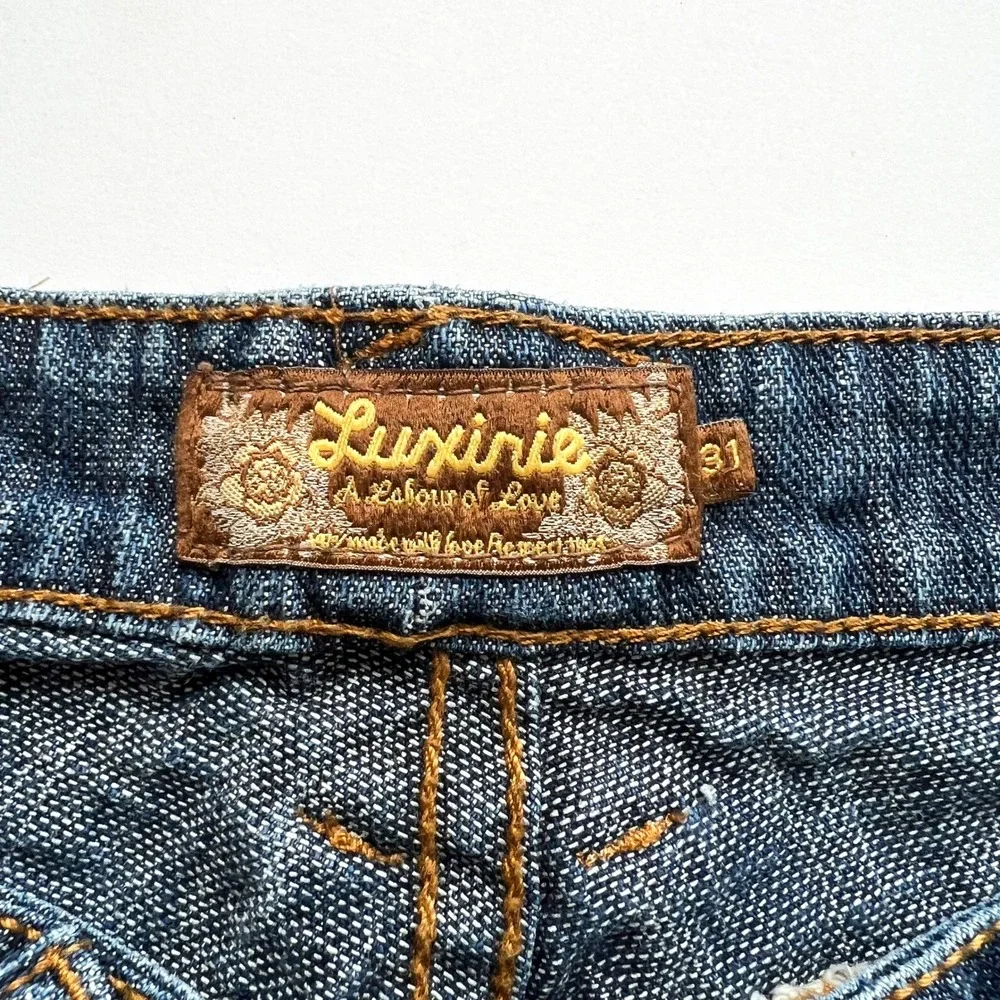 Luxurie Western Embellished Jeans with Turquoise Buttons